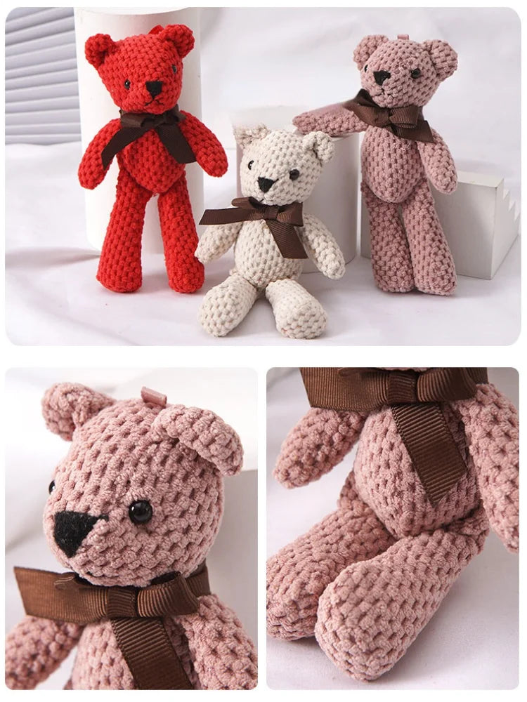 15CM Bear Stuffed Plush Toys Baby Cute Dress Key pendant Pendant Dolls Gifts Birthday Wedding Party Decor 1pcs
